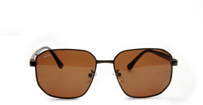 HEXXA Rectangular Sunglasses(For Men, Brown)