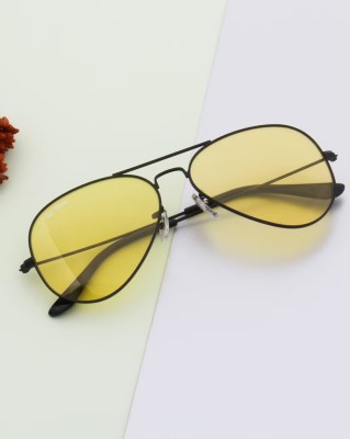 GANSTA Aviator Sunglasses(For Men, Yellow, Black)