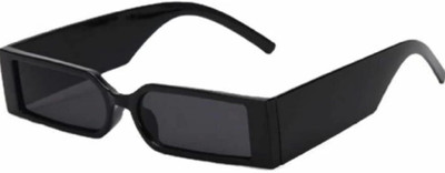 ATOUCH Retro Square, Rectangular Sunglasses(For Men & Women, Black)