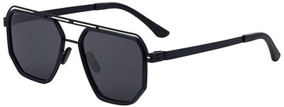 Augen Round Sunglasses(For Men & Women, Black)
