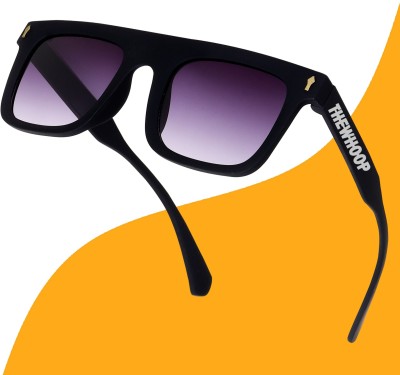 TheWhoop Retro Square, Wayfarer Sunglasses(For Men & Women, Black)