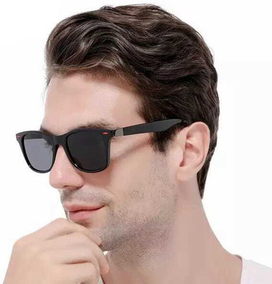 Netwiz Wayfarer, Rectangular Sunglasses(For Men & Women, Black)