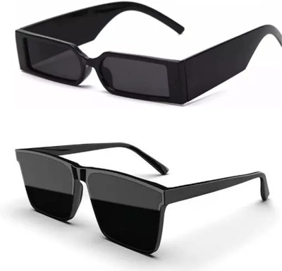 hayden haiza Aviator Sunglasses(For Men & Women, Black)