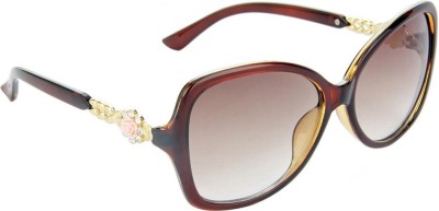 Hrinkar Over-sized Sunglasses(For Women, Brown)