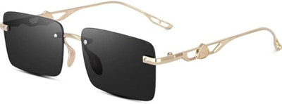 SUMMER DREAM Rectangular Sunglasses(For Men & Women, Black)