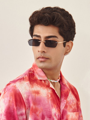 VOYAGE Rectangular Sunglasses(For Men & Women, Black, Clear)