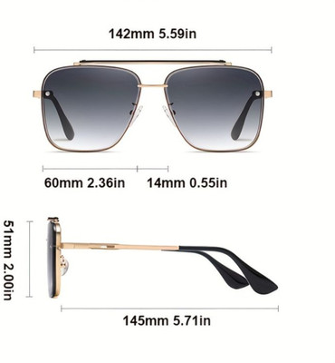 Supreno Rectangular Sunglasses(For Men, Grey)
