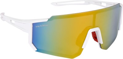 NuVew Sports, Wrap-around Sunglasses(For Men & Women, Golden)