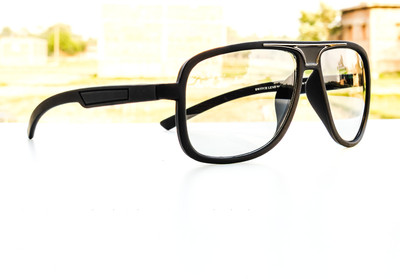 jiebo Retro Square Sunglasses(For Men & Women, Clear)