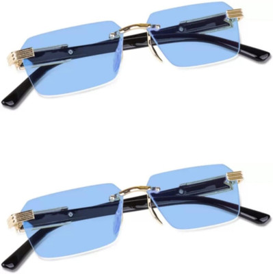 HAIRUM Rectangular, Round Sunglasses(For Men & Women, Multicolor)