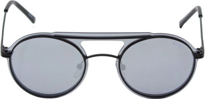 Enrico Round Sunglasses(For Men & Women, Grey)