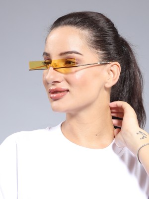 DIMEH Rectangular Sunglasses(For Men & Women, Yellow)