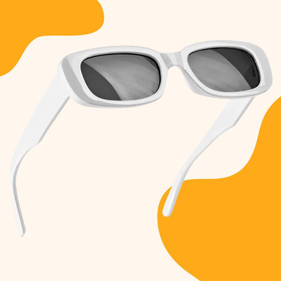 TheWhoop Rectangular Sunglasses(For Men & Women, Black)
