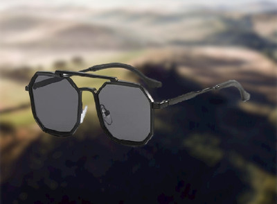 Super Debug Retro Square Sunglasses(For Men & Women, Black)