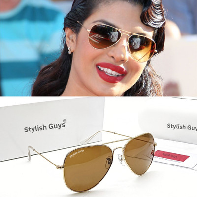 STYLISH GUYS Aviator, Rectangular, Wayfarer, Round, Spectacle , Oval, Sports Sunglasses(For Men & Women, Brown)