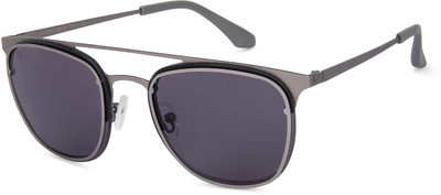 VINCENT CHASE by Lenskart Clubmaster Sunglasses(For Men & Women, Grey)