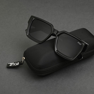 Irayz Retro Square Sunglasses(For Men, Black)