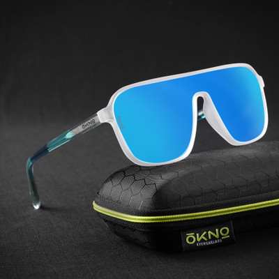 Eyewearlabs Rectangular, Over-sized Sunglasses(For Men & Women, Blue)