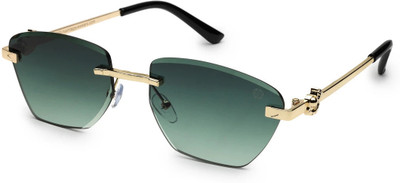 Hashtag eyewear Retro Square Sunglasses(For Men, Green)