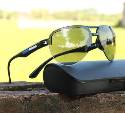 jiebo Aviator Sunglasses(For Men & Women, Black)