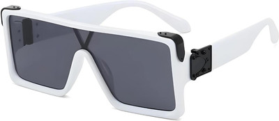 4Flaunt Retro Square Sunglasses(For Men & Women, Black)