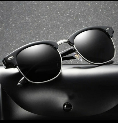 Villa Iwear Clubmaster, Round Sunglasses(For Men & Women, Black)