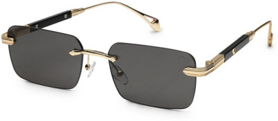 Hashtag eyewear Rectangular Sunglasses(For Men, Black)