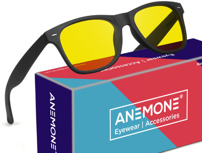 Anemone Wayfarer, Retro Square Sunglasses(For Men & Women, Yellow)