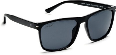 DUKE Rectangular Sunglasses(For Men & Women, Black)