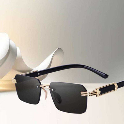 Dannilo Rectangular Sunglasses(For Men & Women, Black)