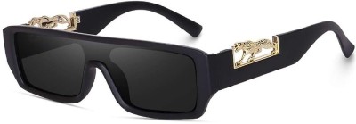 EYEKA Rectangular Sunglasses(For Men & Women, Black)