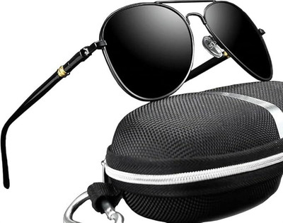 Mast & Harbour Aviator Sunglasses(For Men & Women, Black)
