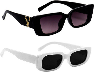 TheWhoop Rectangular Sunglasses(For Men & Women, Violet)