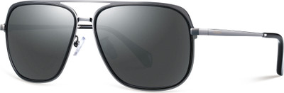 PARIM Rectangular, Aviator Sunglasses(For Men, Grey)
