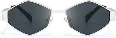 ALFATOORE Retro Square Sunglasses(For Women, Black)