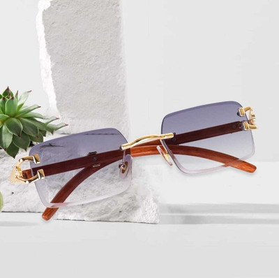 FizzFusion Rectangular Sunglasses(For Men & Women, Grey)