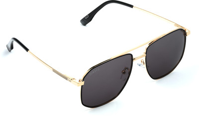 Eyeric Retro Square Sunglasses(For Men, Black)