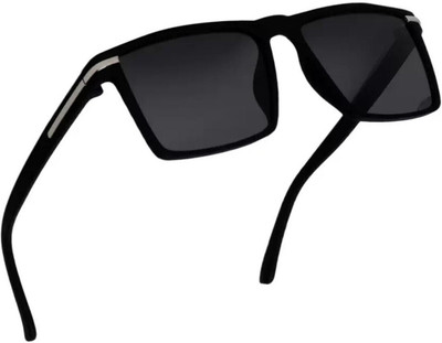 Supreno Retro Square Sunglasses(For Men & Women, Black)