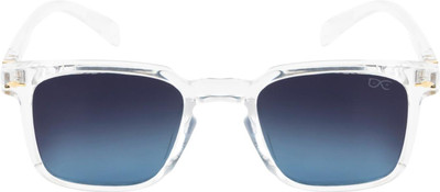 HEXXA Over-sized, Rectangular, Retro Square, Wrap-around Sunglasses(For Men, Clear)