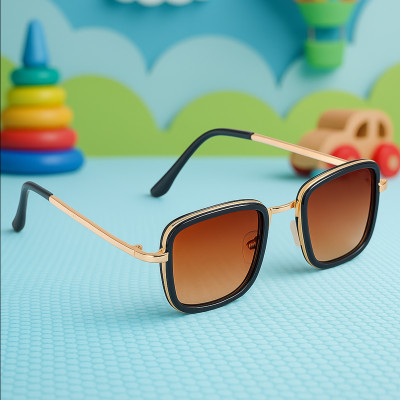 tiny kidzi Retro Square Sunglasses(For Boys & Girls, Brown)