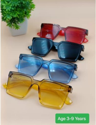 RGC Rectangular Sunglasses(For Boys & Girls, Blue, Red, Yellow, Black)