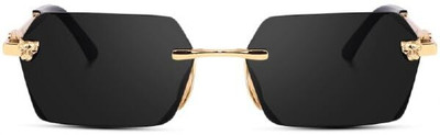 HAIRUM Rectangular Sunglasses(For Men, Black)