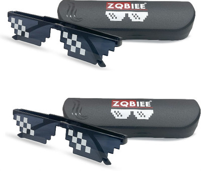 ZQBIEE Retro Square Sunglasses(For Boys & Girls, Black)