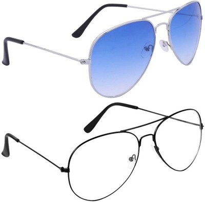 FORSEE Aviator Sunglasses(For Men & Women, Clear)