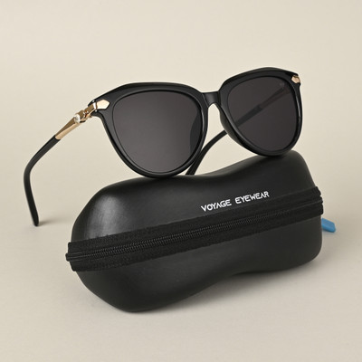 VOYAGE Oval Sunglasses(For Women, Black)