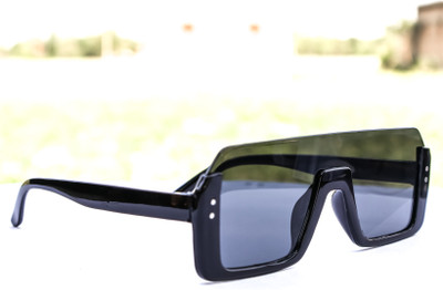 jiebo Rectangular Sunglasses(For Men, Black)