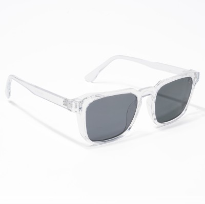 Eyejack Retro Square Sunglasses(For Men & Women, Clear, Black)