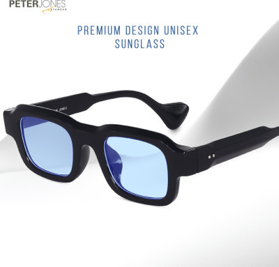 PETER JONES Retro Square Sunglasses(For Men & Women, Blue)