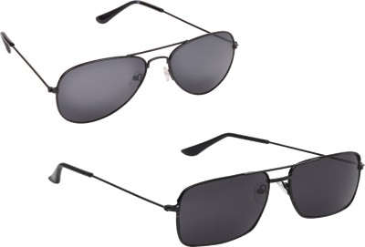 Scaglia Aviator Sunglasses(For Men & Women, Black)