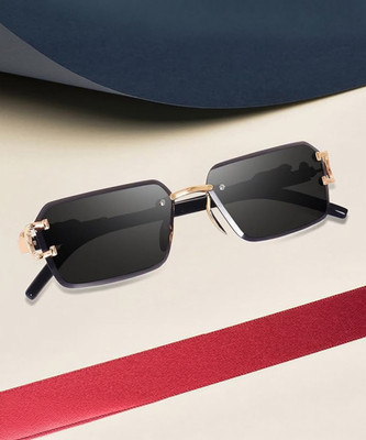 AKAYI Retro Square Sunglasses(For Men & Women, Black)